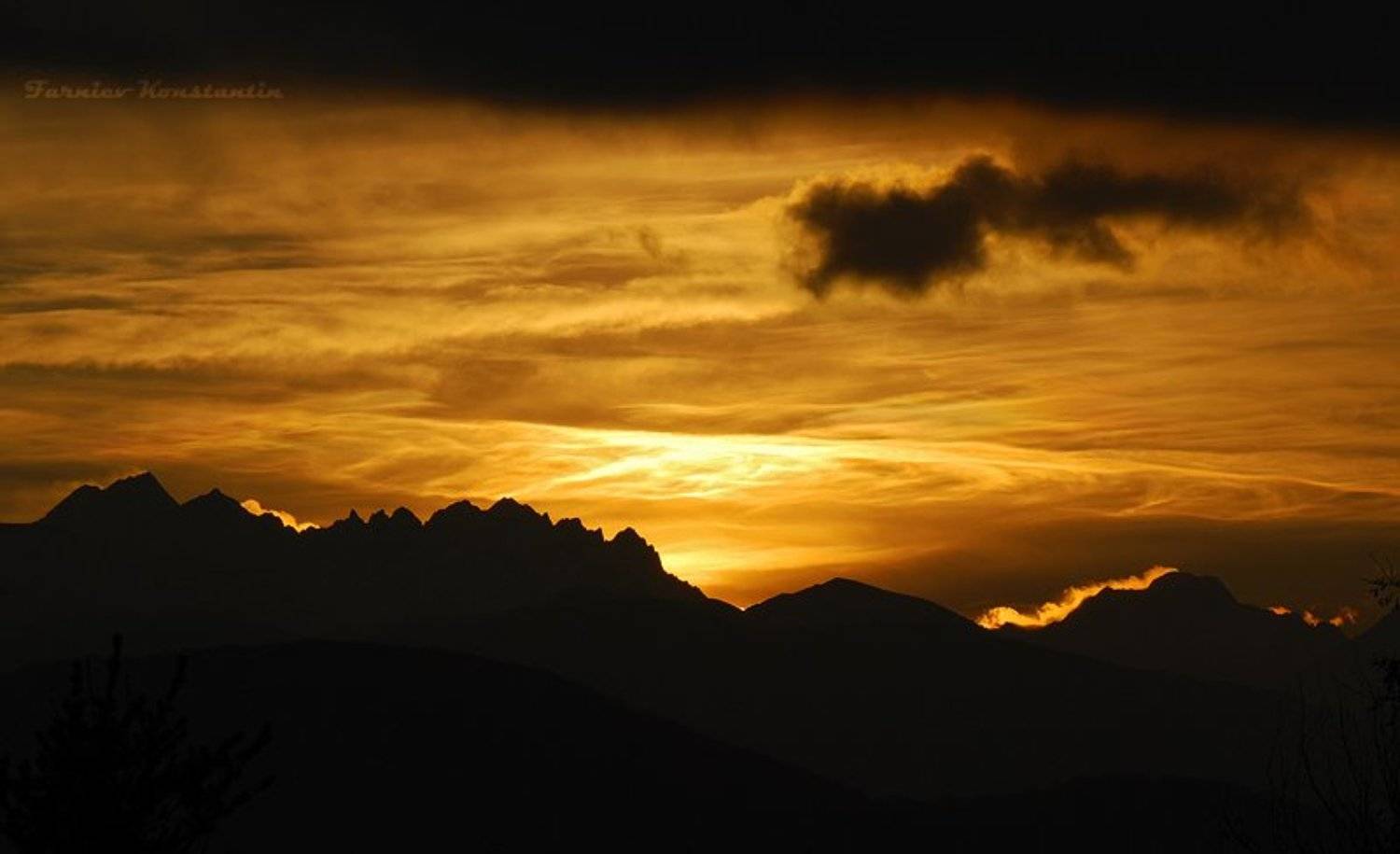 закат, горы, осетия, Konstantin Farniev