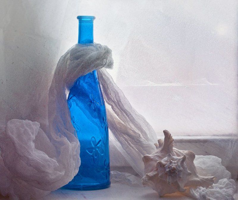 бутылка, ракушка - фото превью