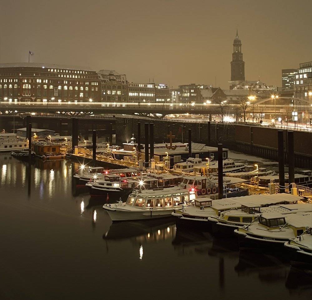 зима, город, гамбург, порт, Игорь Дубровский