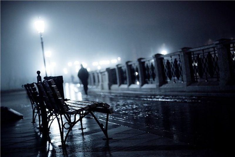 ночь, дождь, силуэт *** фото превью