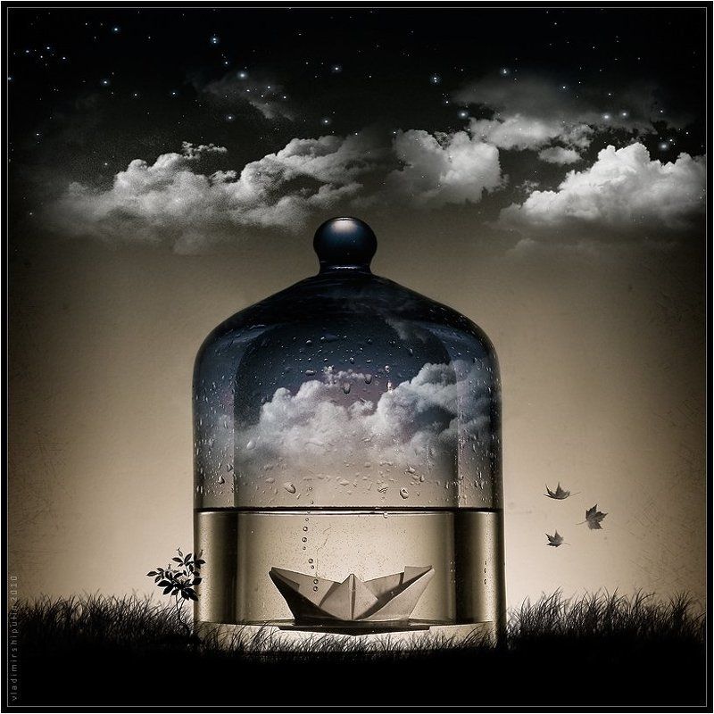 кораблик,кораблики,корабль,владимир,шипулин,один,графика,натюрморт,коллаж Одиночество... фото превью