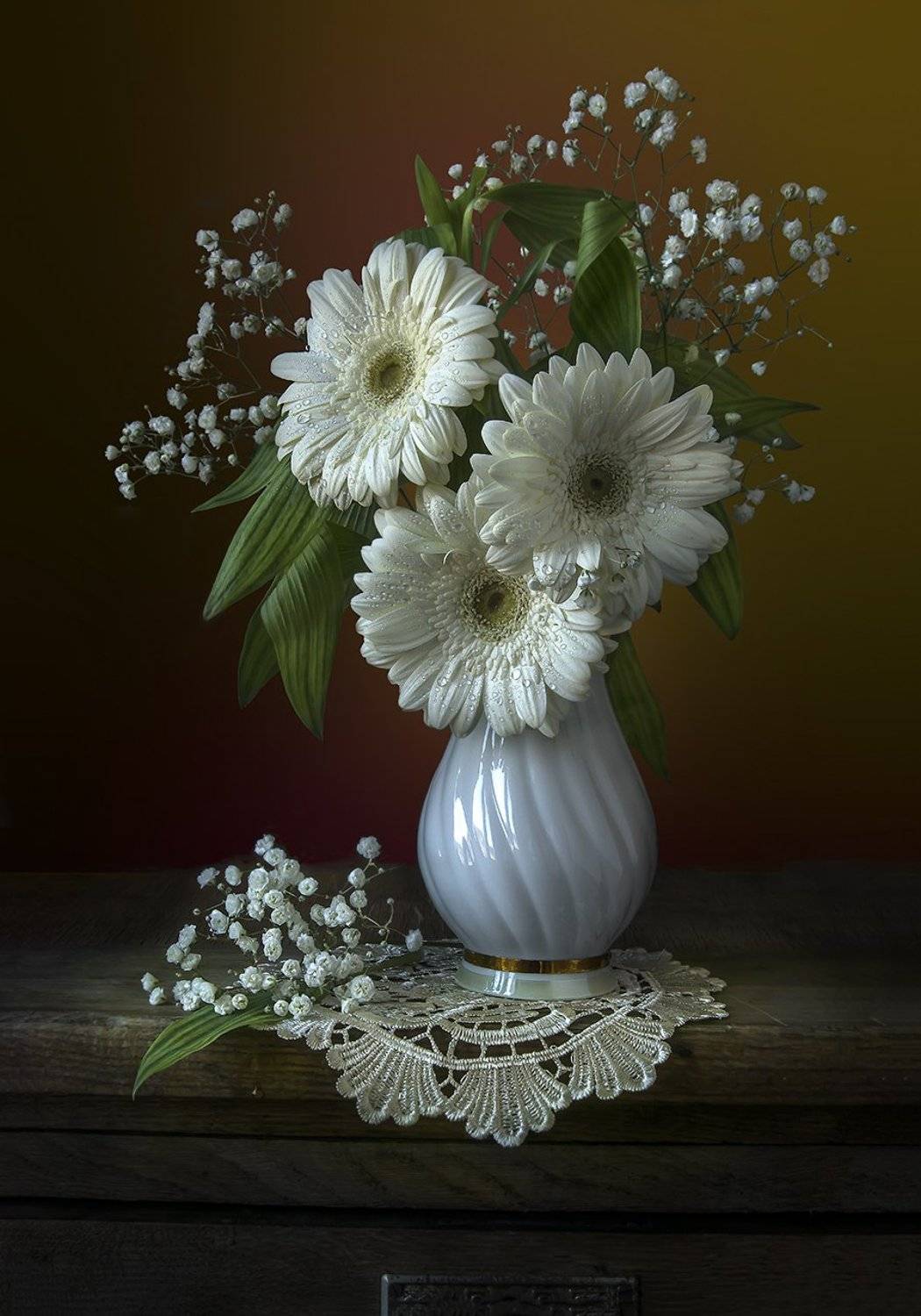 красивый натюрморт с белыми герберами,цветы,букет,художественное фото,искусство,творчество,костюченко людмила., Людмила Костюченко