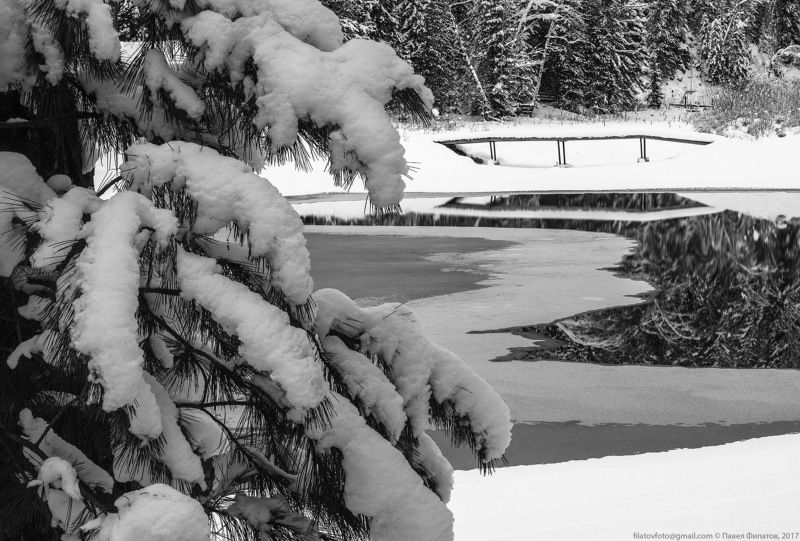 алтай, сибирь, siberia, winter, altai, снег, зима, ноябрь, декабрь Мостик фото превью