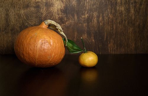 Тыква и мандаринка