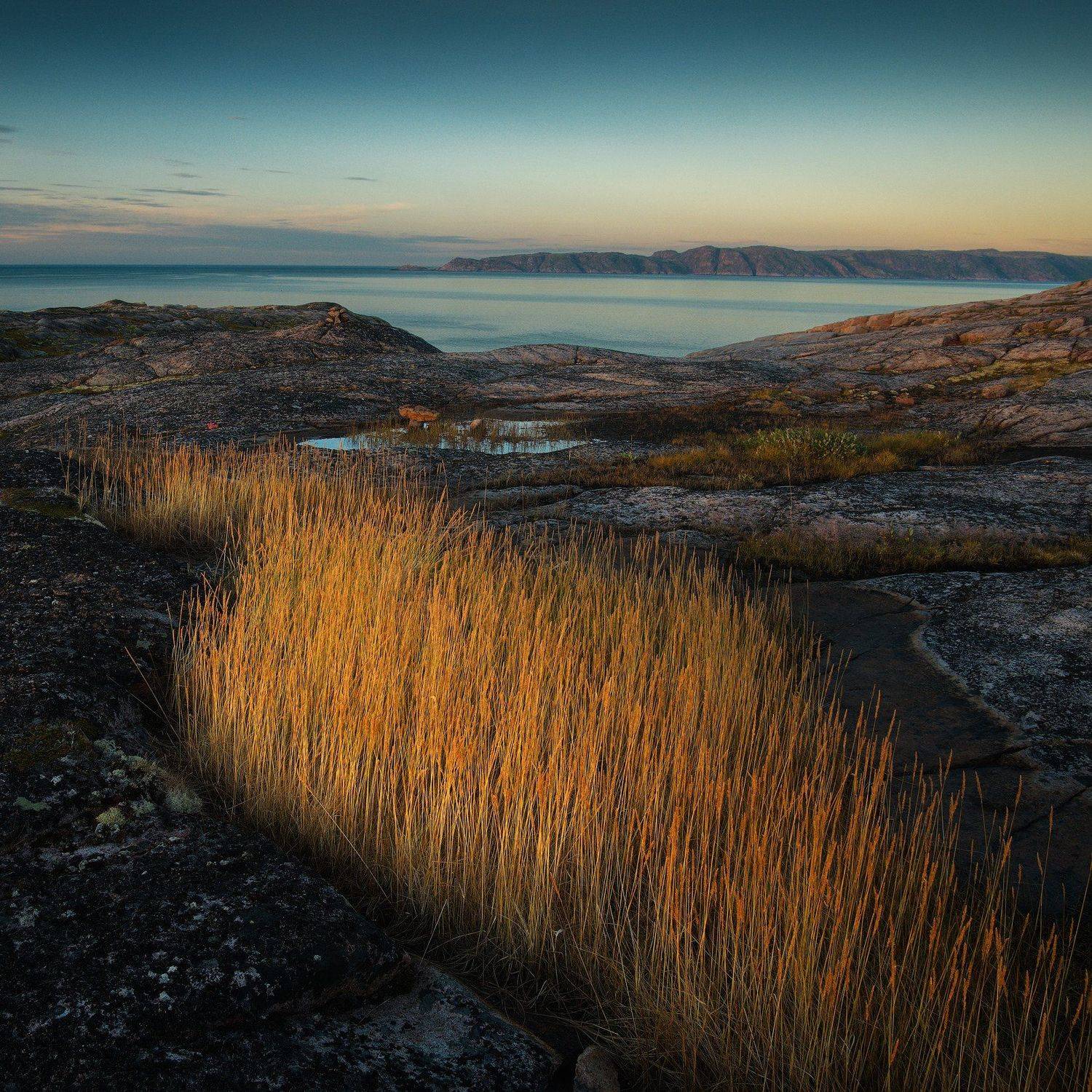 россия, заполярье, мурманская область, кольский полуостров, териберка, баренцево море, закат, сумерки, морской берег, скалы, Оборотов Алексей