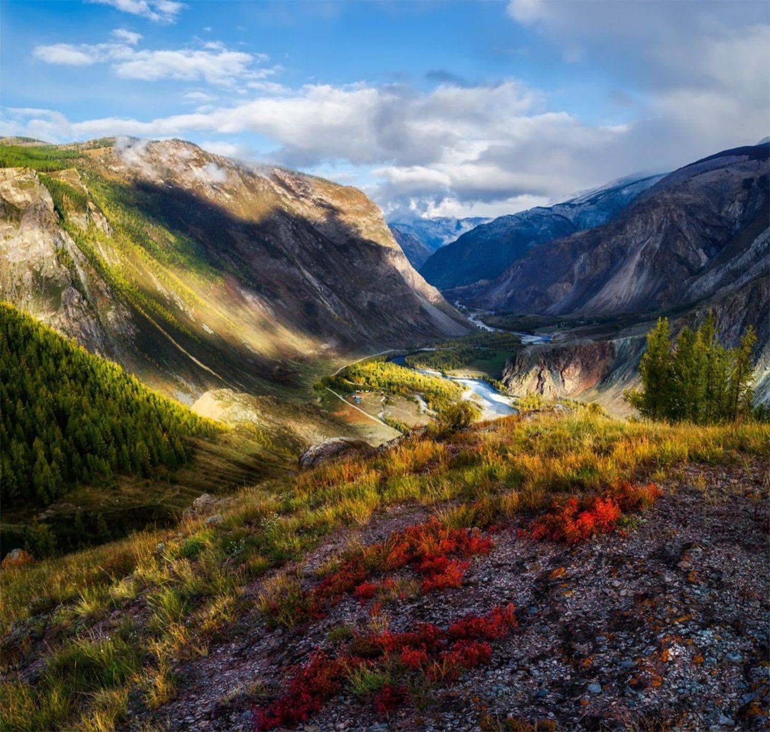 природа, пейзаж, сибирь, алтай, горы, осень, каньон, долина, чулышман, Альберт Беляев
