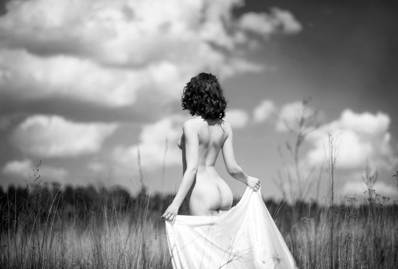 девушка, ню, эротика, черно-белое, природа *** фото превью