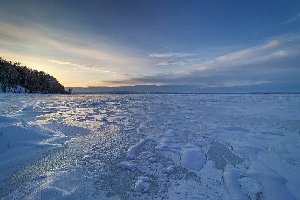 пейзаж, зима, закат, волга, лёд, снег, landscape, winter, sunset, river, ice, snow, Влад Степанов