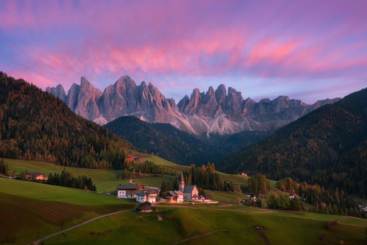 Италия, вечер, небо, облака, горы, санта маддалена, Cтанислав Малых