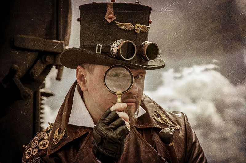 стимпанк,портрет,мужчина,очки,гогглы,steampunk,жанр,жанровый портрет,ч/б,глаза,викторианская эпоха,доктор Маркус,Лорд командующий Взгляд из прошлого фото превью