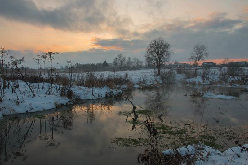 Деревенская река фото превью
