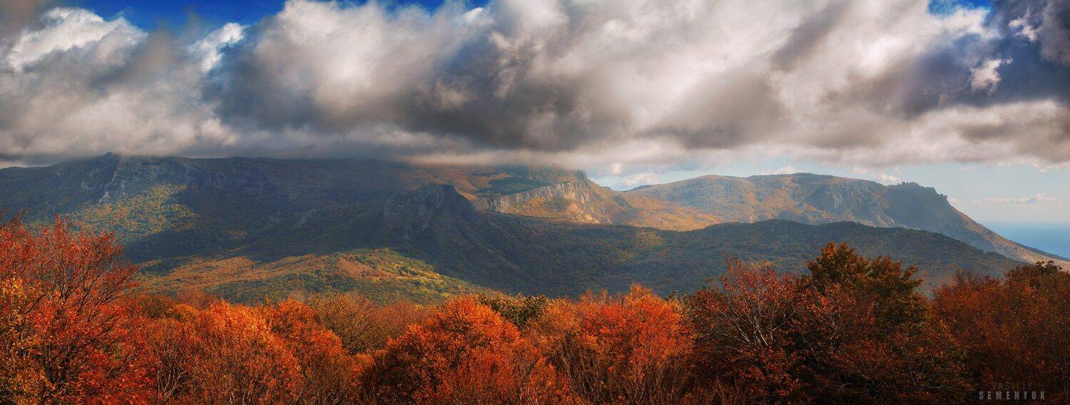крым, демерджи, панорма, осень, облака., Семенюк Василий