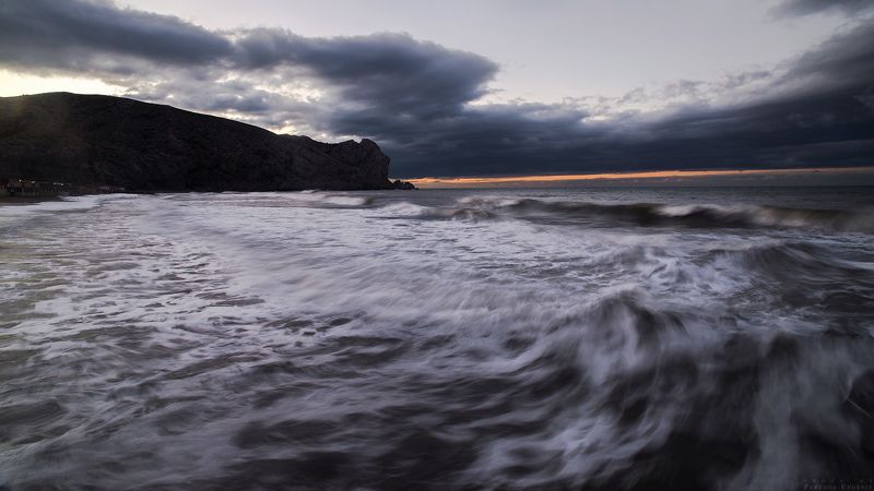 прибой, рассвет, крым, судак, утро, море Прибой на рассвете фото превью