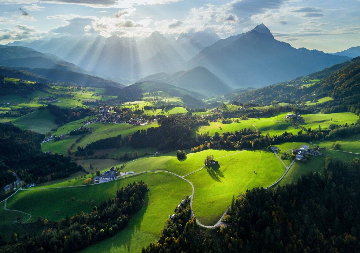 австрия, квадрокоптер, дрон, весна, озеро, austria, aerial, drone, autumn, forest, green, yellow, Василий Яковлев