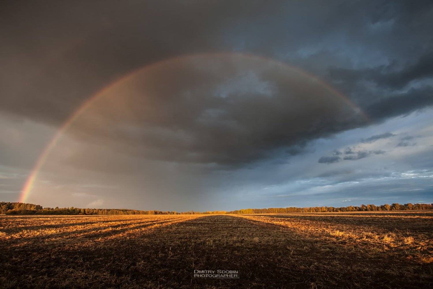 поле, небо, радуга, гроза, природа, пейзаж, nature, landscape, rainbow, sky, Дмитрий Сдобин