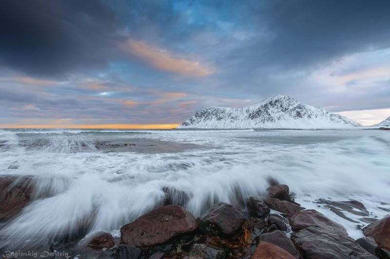 норвегия, лофотены, пляж Пляж Skagsanden фото превью