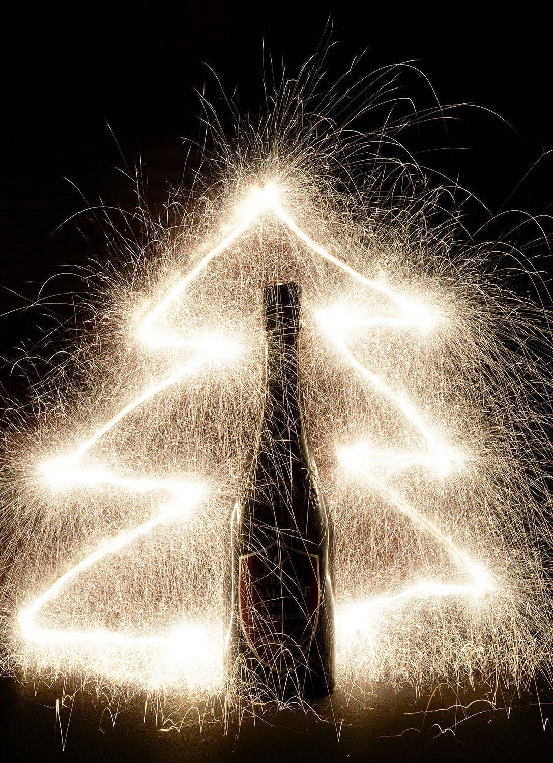 light painting, long exposure, christmas, christmas tree, рождество, новый год, елка, шампанское, shampagne, рисование светом, длинная выдержка, искры, sparks, Андрей Голов