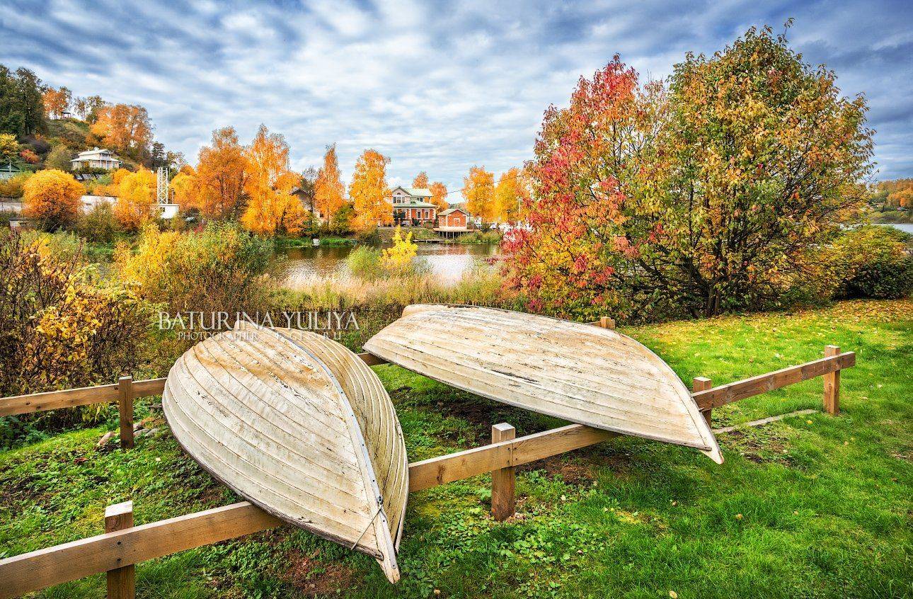 россия, плес, плёс, лодка, река шохонка, осень, Юлия Батурина