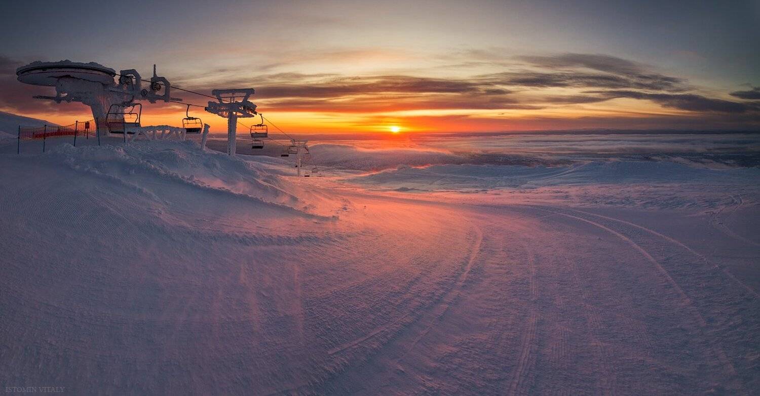 Пейзаж,хибины,россия,снег,зима,небо,пейзаж,панорама,кировск, Виталий Истомин