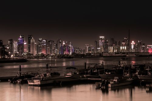 Doha Downtown nightscape