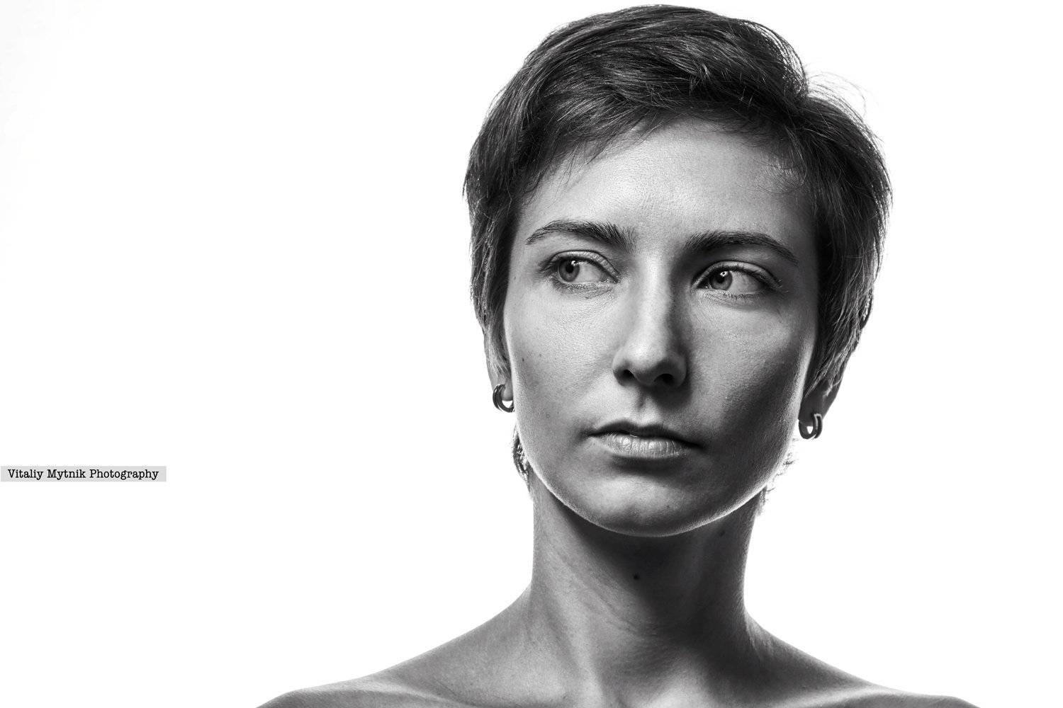 девушка, портрет, лицо, высокий ключ, монохром, студия,, Виталий Мытник