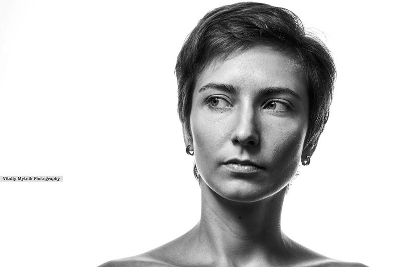 девушка, портрет, лицо, высокий ключ, монохром, студия, *** фото превью