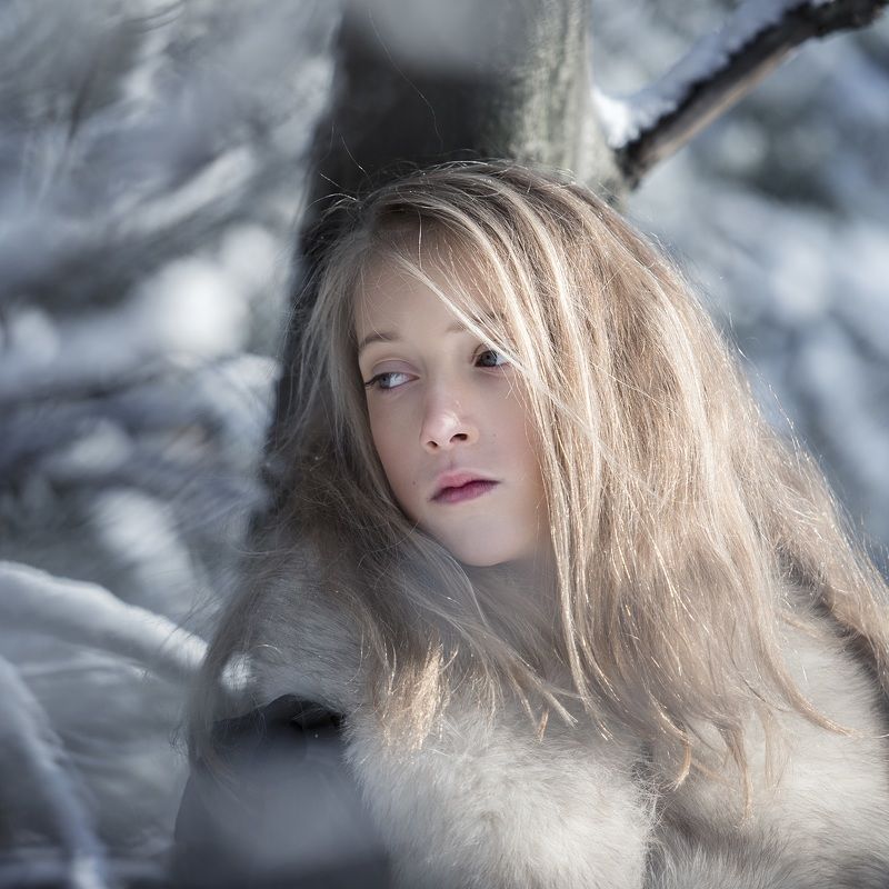 girl, portrailt, children, winter, Winter фото превью