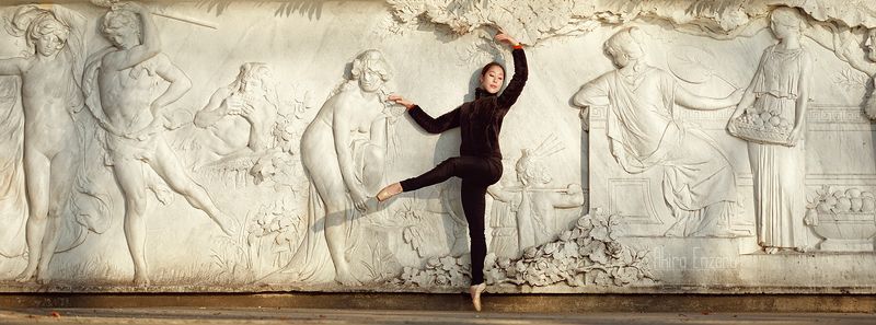 ballerina, dance, dancing, portrait, street, outdoor Фре́ска фото превью