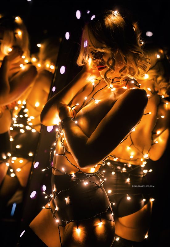 christmas, lights, nude, zilinskas, Christmas Tree фото превью
