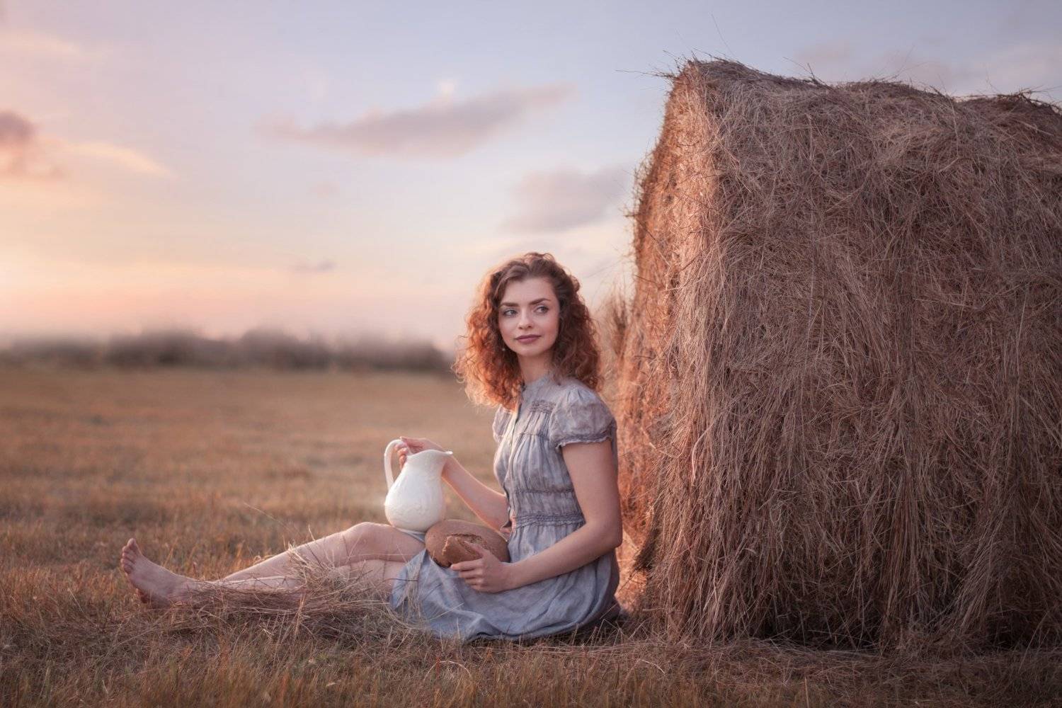 девушка, поле, лето, закат, тепло, красавица, summer, field, warm, sunset, girl, beautiful, Лобанова Екатерина