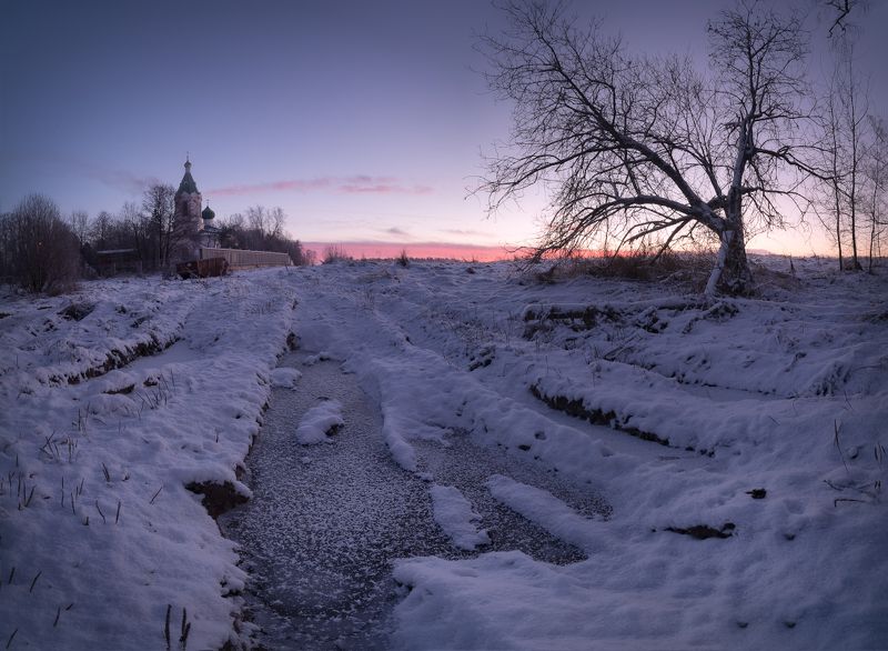 зима, мороз, иней, утро, рассвет, пейзаж, капустино Зима в капустино фото превью