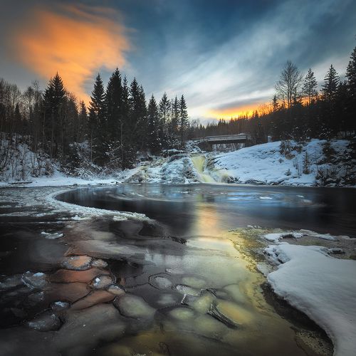 Colorful winter ecenery