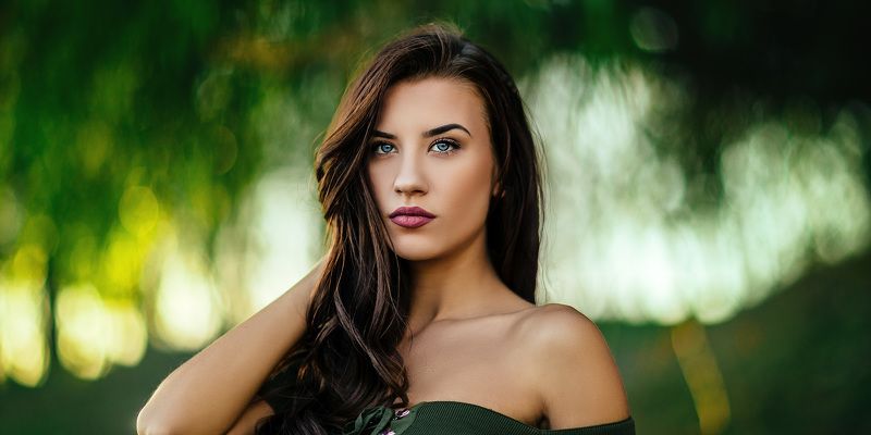 Beauty, Girl , Summer, Brunette ,Blue Eyes,  фото превью