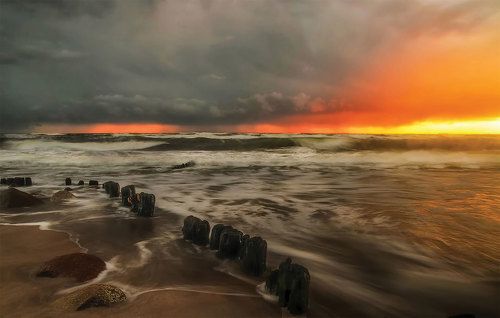 Evening sea colors