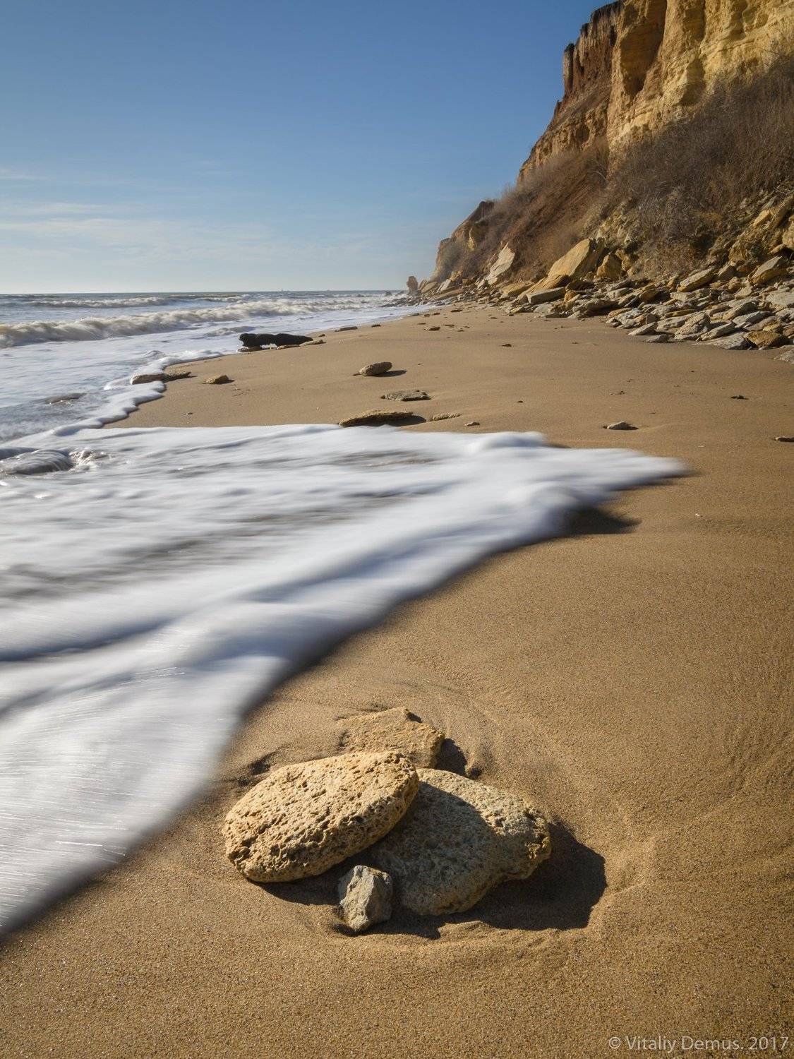 море, побережье, морской берег, небо, скалистый берег, камень, волны, Виталий
