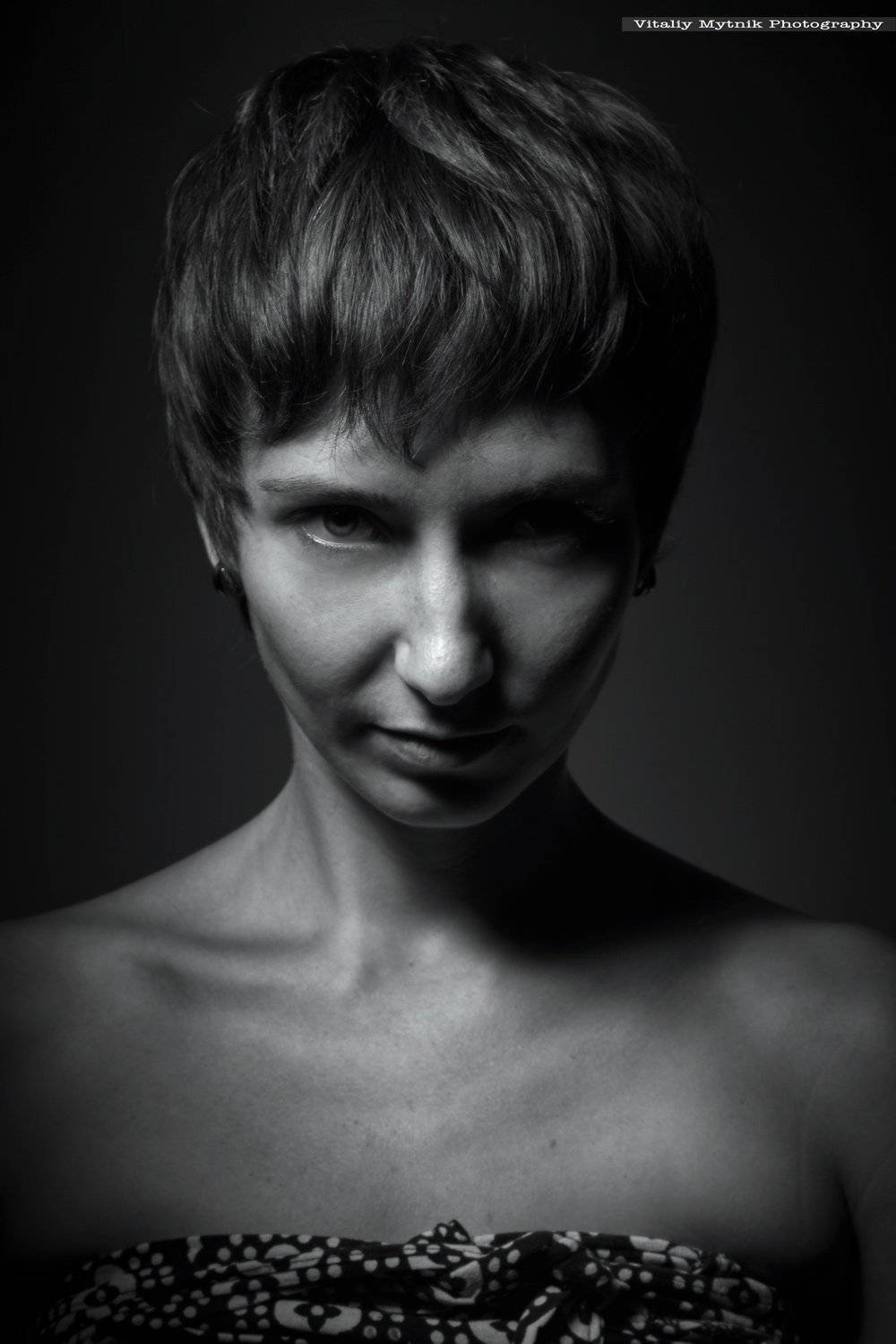 девушка, портрет, лицо, низкий ключ, студия,, Виталий Мытник