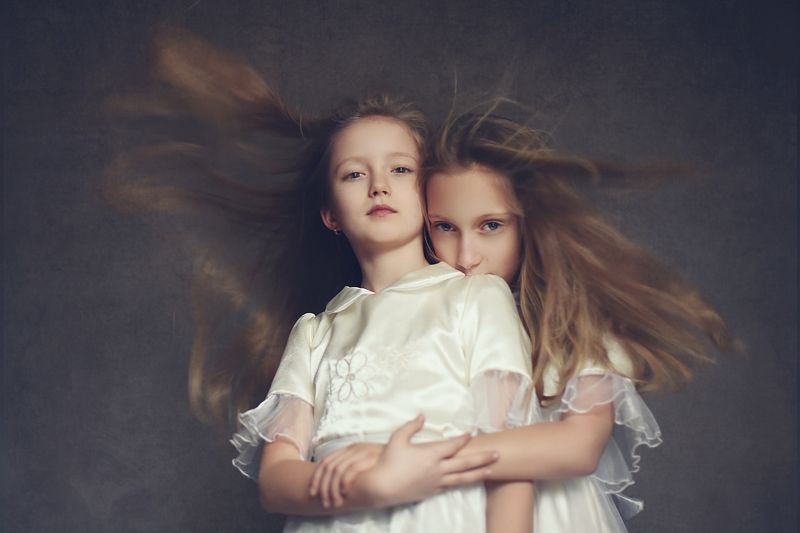 girl, portrailt, children, wind, Jedność фото превью