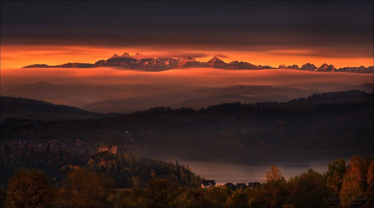 горы,утро,осень,польша,татры,чорштын,замок, рассвет, poland, tatry,high tatras,czorsztyn,morning, autumn, mountains, Влад Соколовский