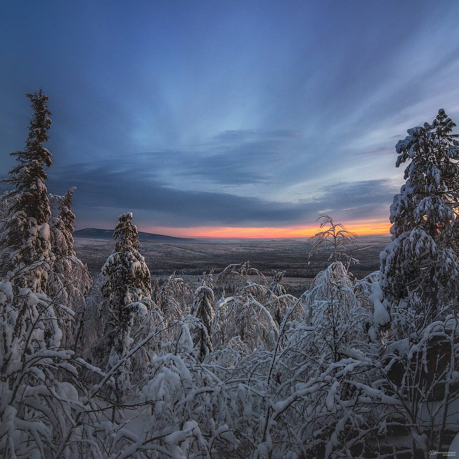 колпаки,пермский край,горы,гора качканар,качканар,зима,рассвет, Антон Кошетаров