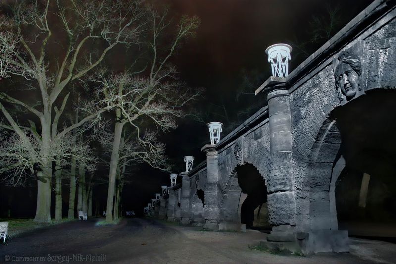 россия, питер, спб, санкт-петербург, царское-село Ноябрьская ночь в Царском фото превью