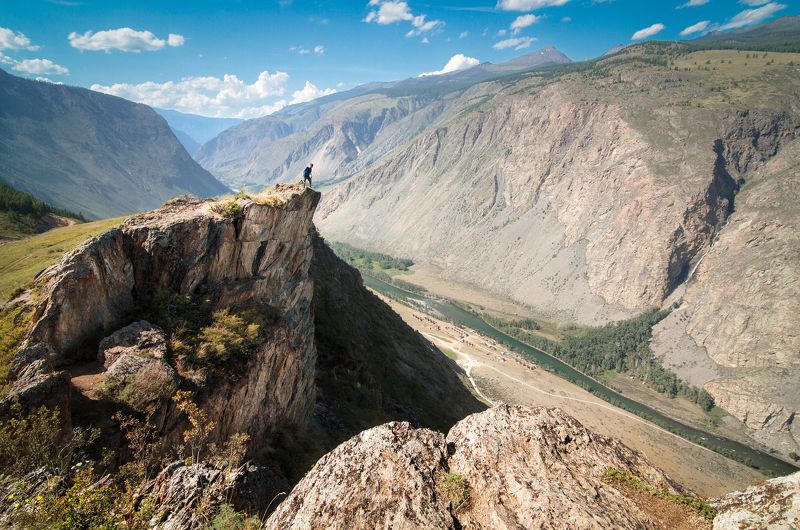 Алтай, Россия, пейзаж, вершина, горы, человек, портрет Кату-Ярык фото превью