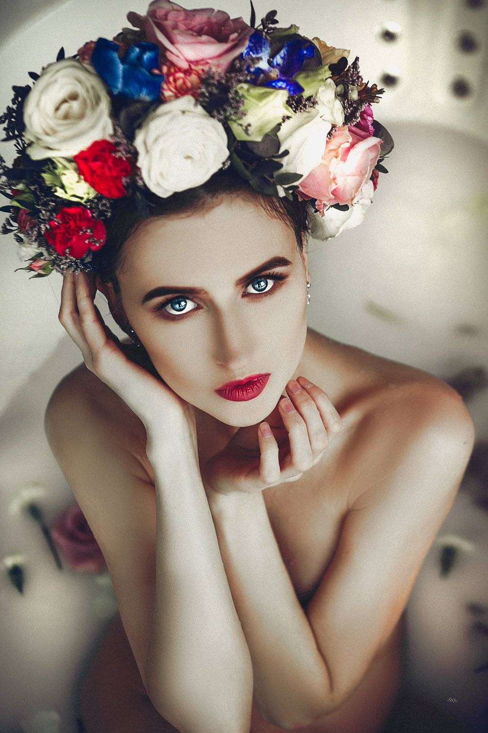 woman, portrait, beauty, pregnancy, flowers, natural light, Руслан Болгов (Axe)