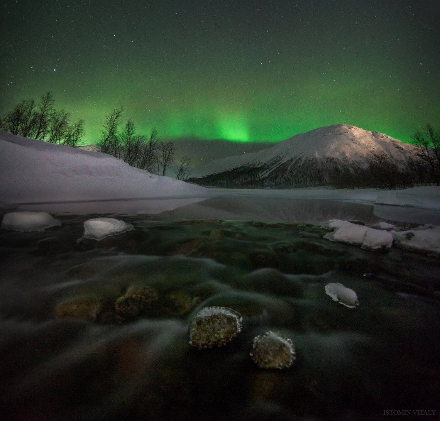 пейзаж,россия,хибины,горы,отражение,вода,ночь,панорама,камни,перспектива, Виталий Истомин