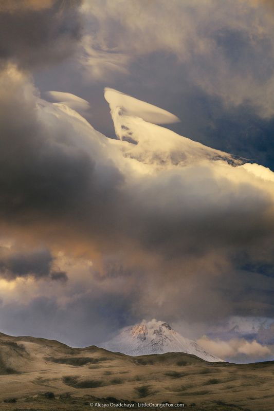 камчатка, облако, закат, вулканы Облачная невеста фото превью