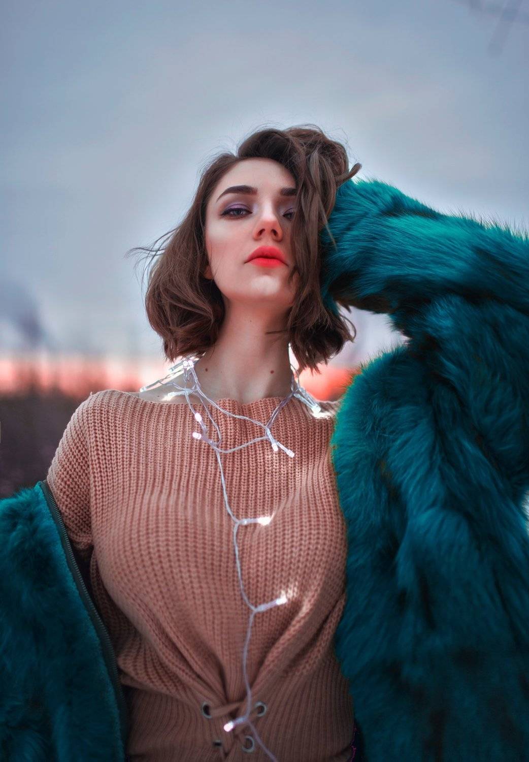 lights neon portrait  night, Салават Халиков