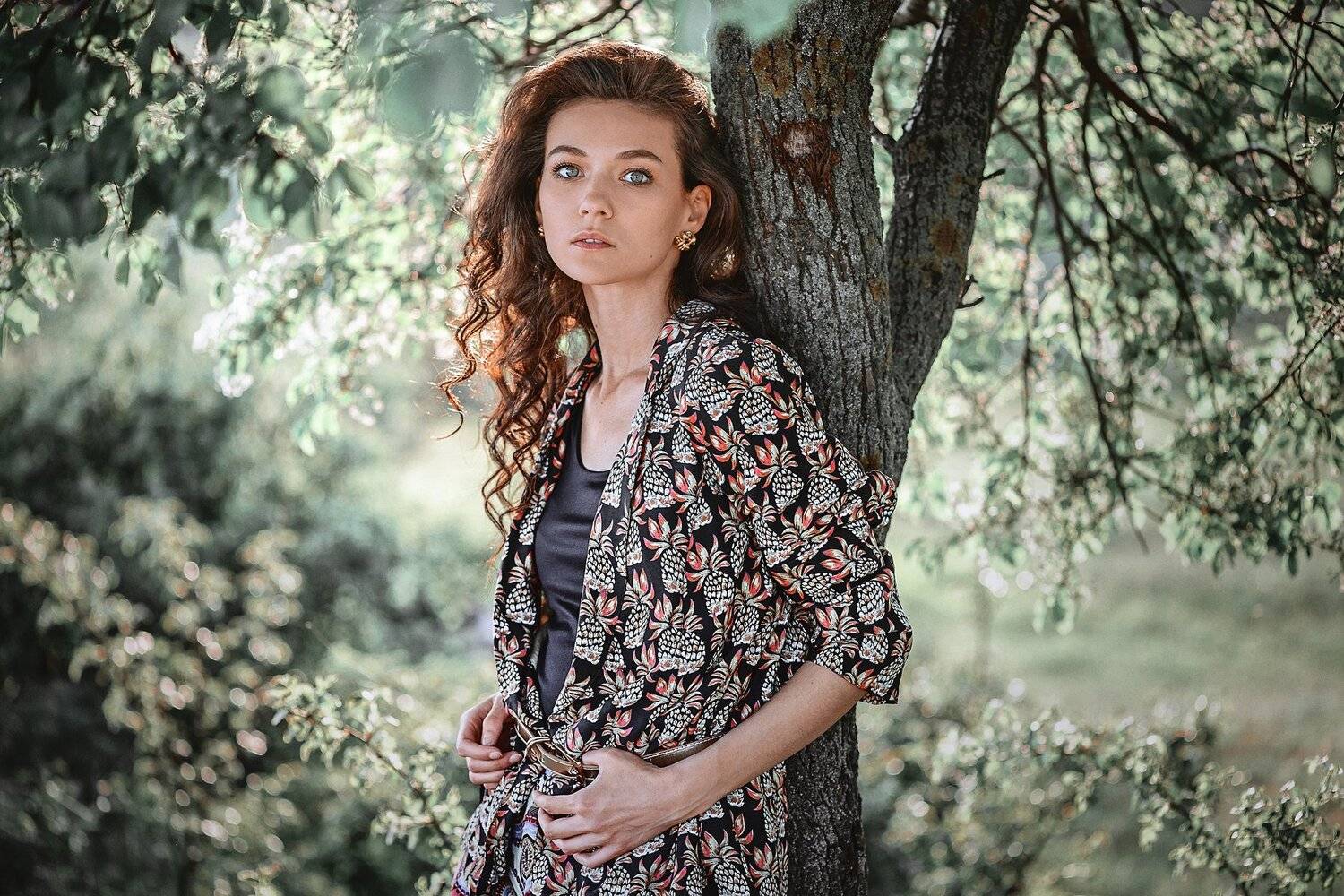 portrait, colour, eyes, nature, green, beautiful, girl, Павел Соколов