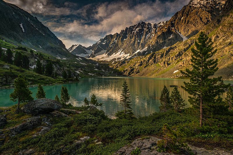 алтай, сибирь, куйгук, катунский хребет, утро, лето Куйгук фото превью