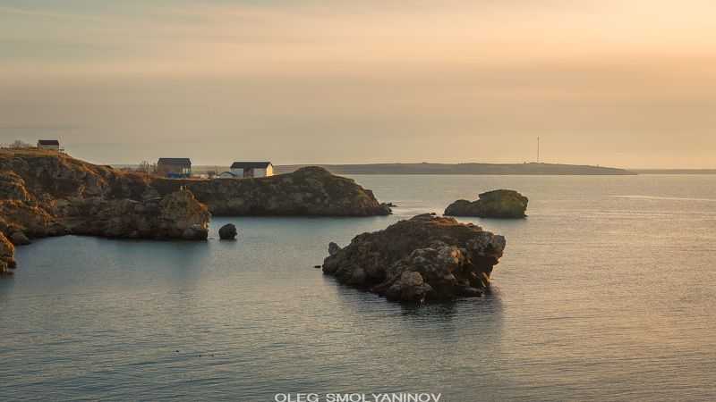 Закат в рыбацкой деревушке фото превью