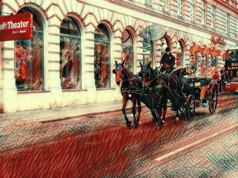 вена,город,лошади,карета,улица,витрины Венские зарисовки фото превью