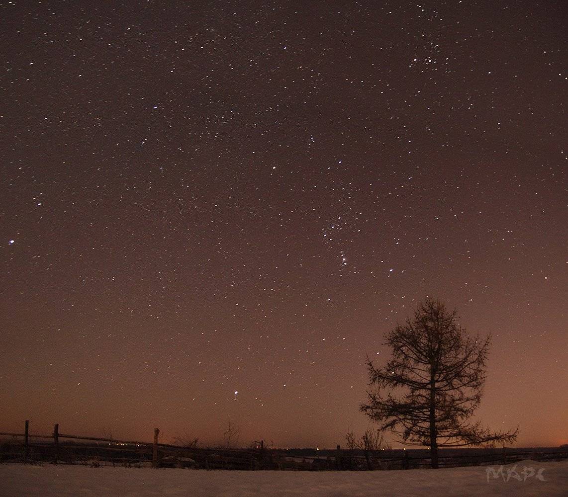 ночь, звезды, зима, Шангареев Марс
